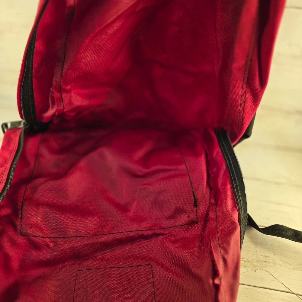 Vintage JanSport Backpack Red Made in USA Canvas School Bag Daypack